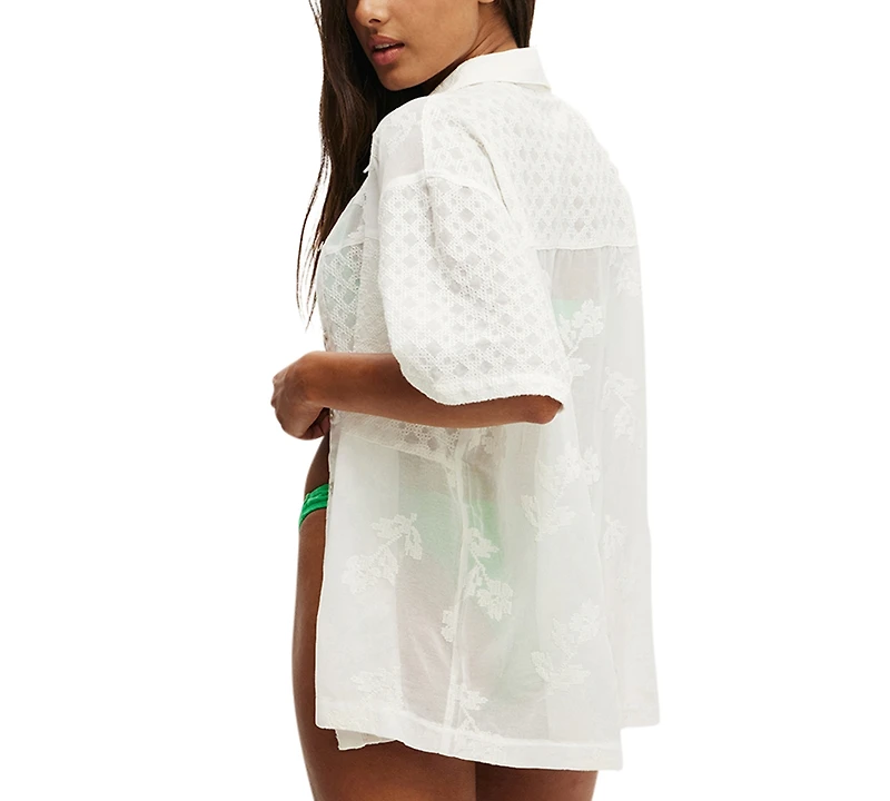 Cotton On Women's The Essential Beach Shirt Swim Cover-Up