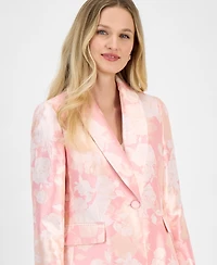 Kasper Women's Jacquard Shawl-Collar Scallop-Hem Jacket, Regular and Petite