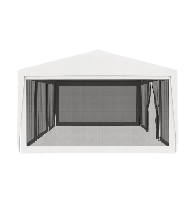 Party Tent with 4 Mesh Sidewalls 13.1'x29.5' White