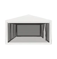 Party Tent with 4 Mesh Sidewalls 13.1'x29.5' White