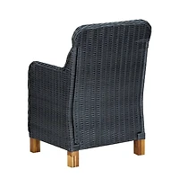 Patio Chairs with Cushions 2 pcs Poly Rattan Dark Gray