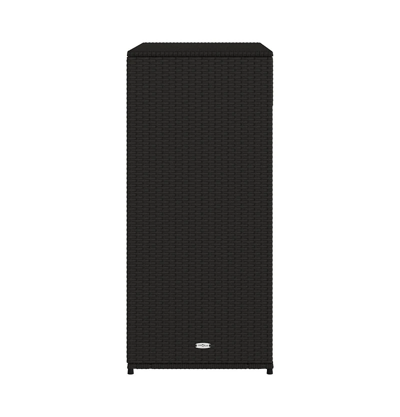 vidaXL Patio Storage Cabinet Black 41.3"x21.7"x44.5" Poly Rattan