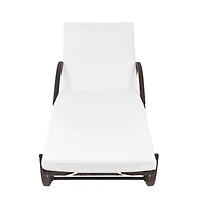 vidaXL Sun Lounger with Cushion & Table Poly Rattan Brown