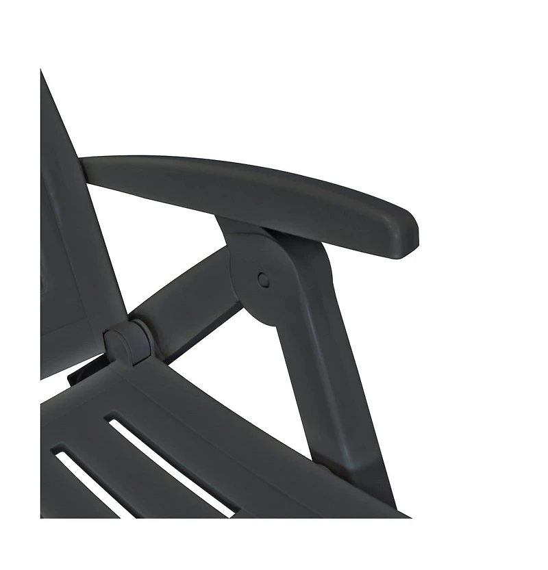 vidaXL Sun Lounger with Footrest Plastic Anthracite