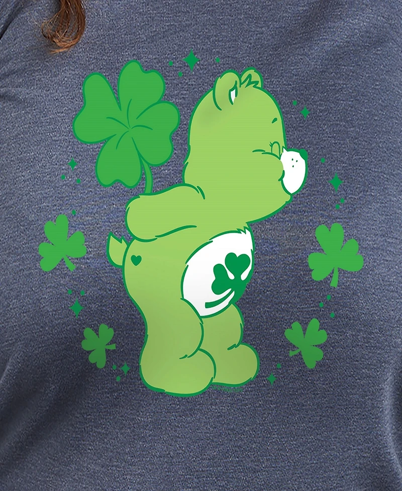 Hybrid Apparel Plus Care Bears St. Patrick's Day Clover Graphic Crew Neck Top