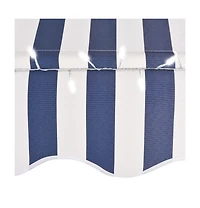Manual Retractable Awning with Led 137.8" Blue and White