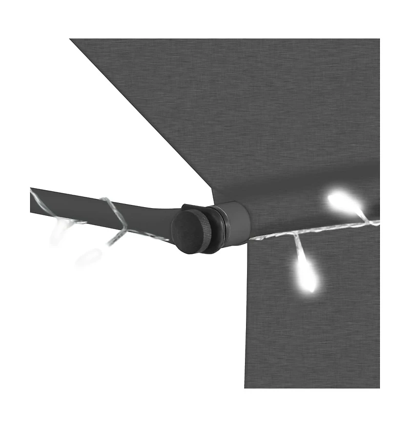 Manual Retractable Awning with Led 157.5" Anthracite