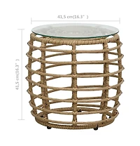 vidaXL 3 Piece Bistro Set Poly Rattan Oak