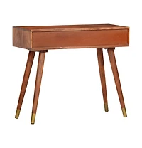 vidaXL Console Table 35.4"x13.8"x29.9" Solid Acacia Wood