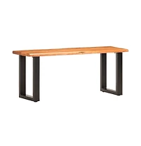Live Edge Bench 43.3" Solid Acacia Wood and Steel