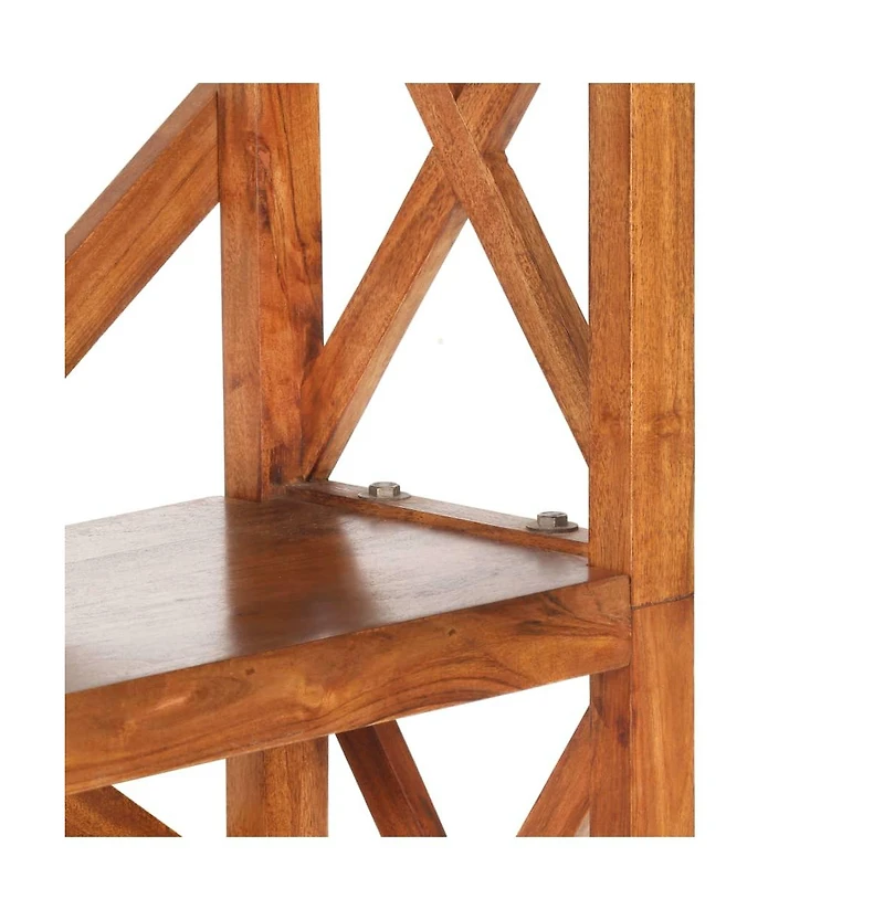 Bookshelf 23.6"x11.8"x63" Solid Acacia Wood Honey Finish