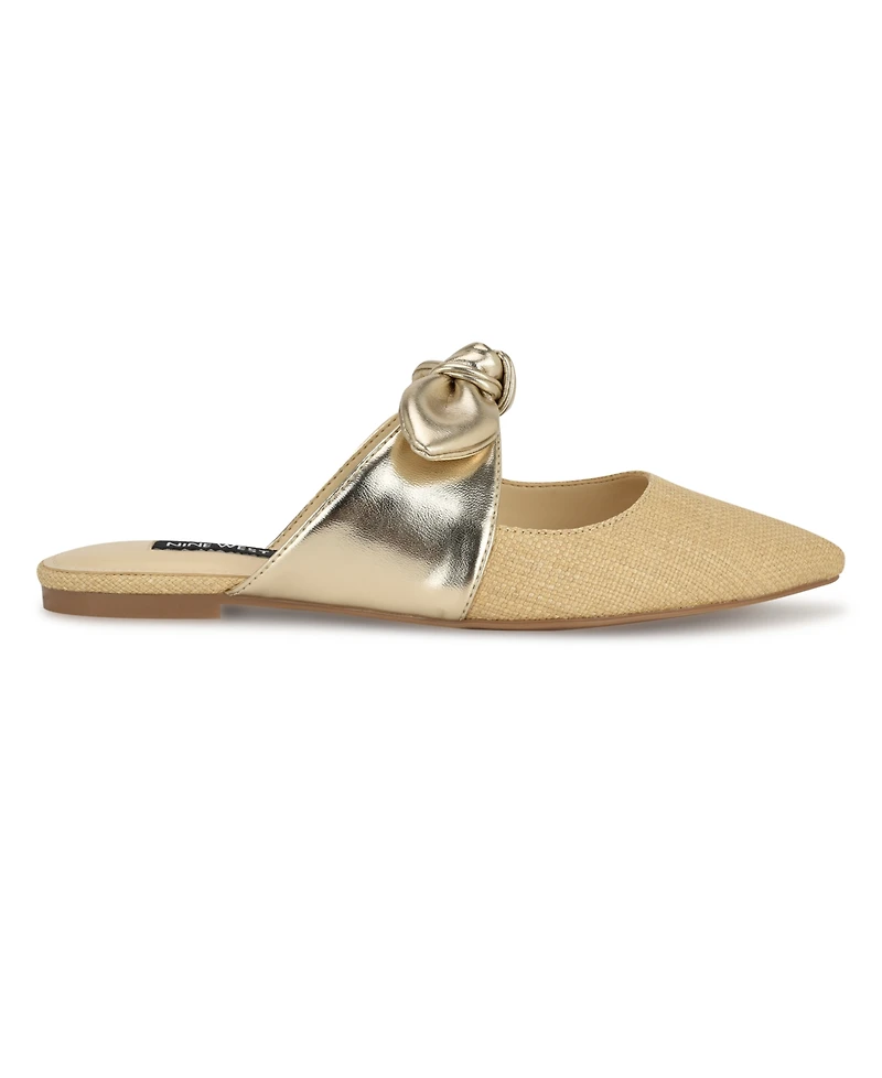 Nine West Women's Bowin Bow Strap Mule Flats