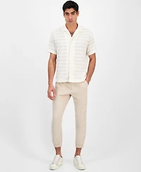 Sun + Stone Men's Andre Knit Tonal Stripe Camp Shirt, Exclusively at Macy's