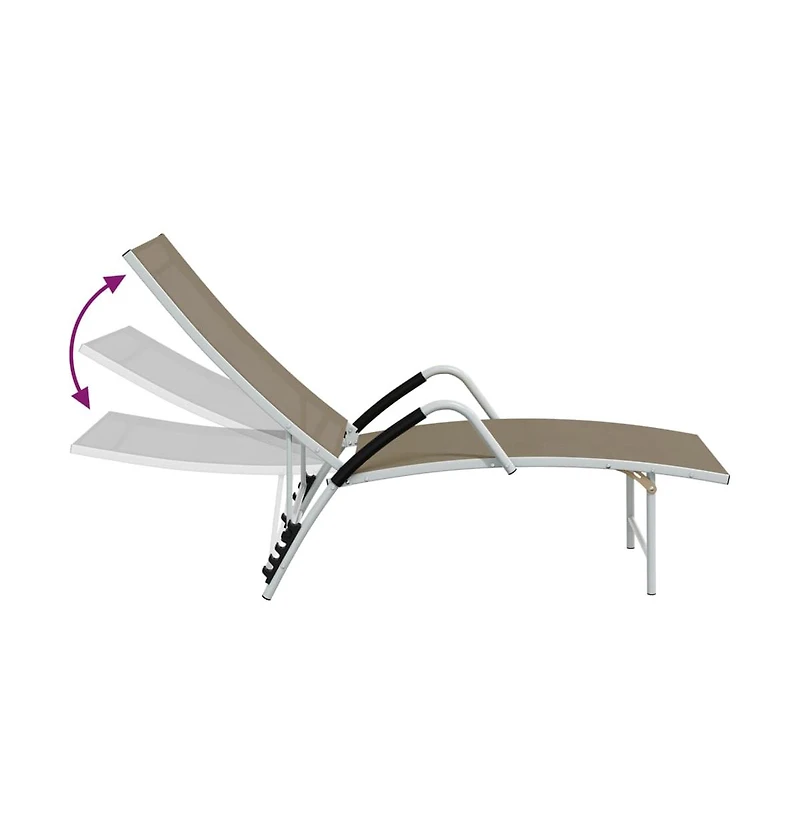 vidaXL Sun Lounger Textilene and Aluminum Taupe