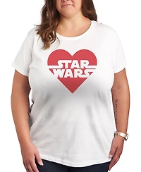 Hybrid Apparel Plus Star Wars Valentine's Day Heart Graphic Crewneck T-Shirt