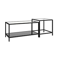 vidaXL Tea Tables 2 pcs Tempered Glass Black