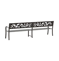 vidaXL Twin Patio Bench 96.9" Gray Steel