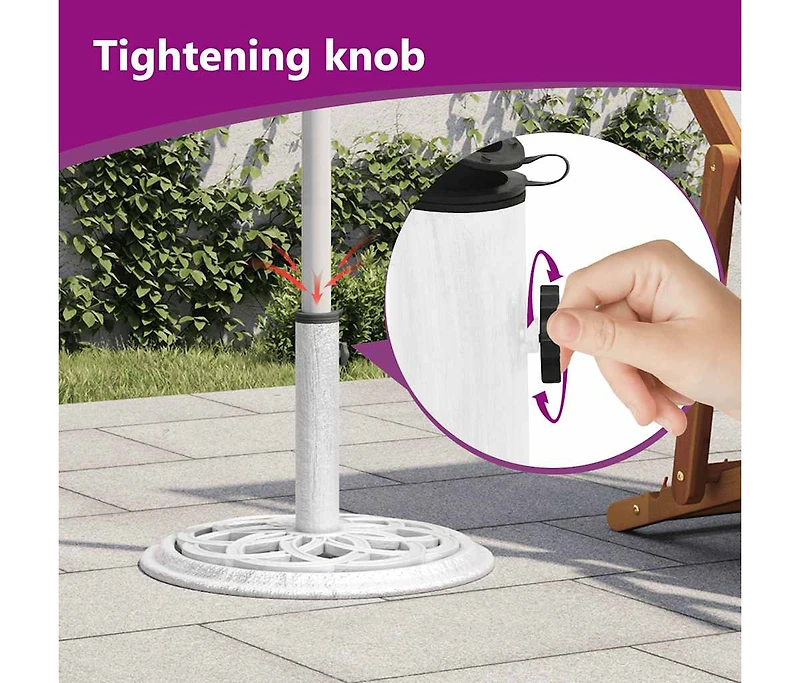 Umbrella Base White 17.3"x17.3"x12.2" Cast Iron