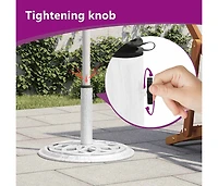 Umbrella Base White 17.3"x17.3"x12.2" Cast Iron