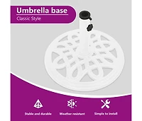 Umbrella Base White 15.7"x15.7"x12.6" Cast Iron