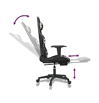 vidaXL Gaming Chair with Footrest Black and Camouflage Faux Leather