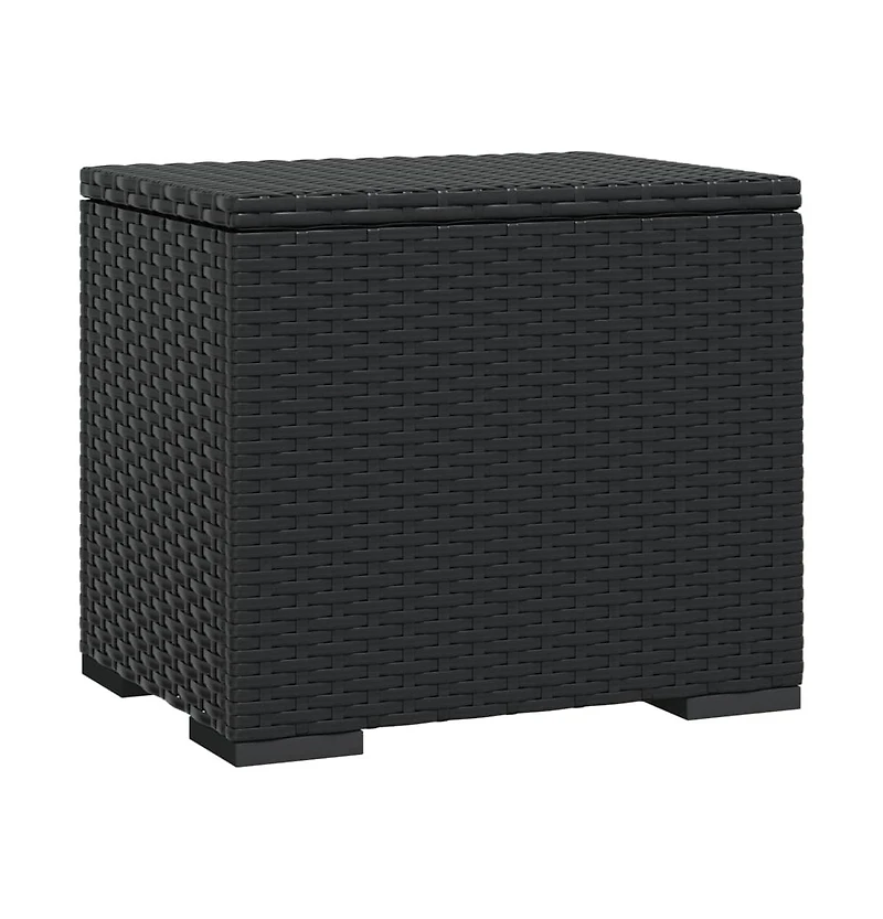 vidaXL Ottoman with Cushion Black 15.7"x11.8"x15.7" Poly Rattan