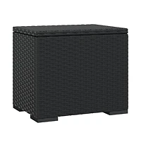 vidaXL Ottoman with Cushion Black 15.7"x11.8"x15.7" Poly Rattan
