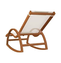 vidaXL Rocking Chair White Textilene and Solid Wood Poplar