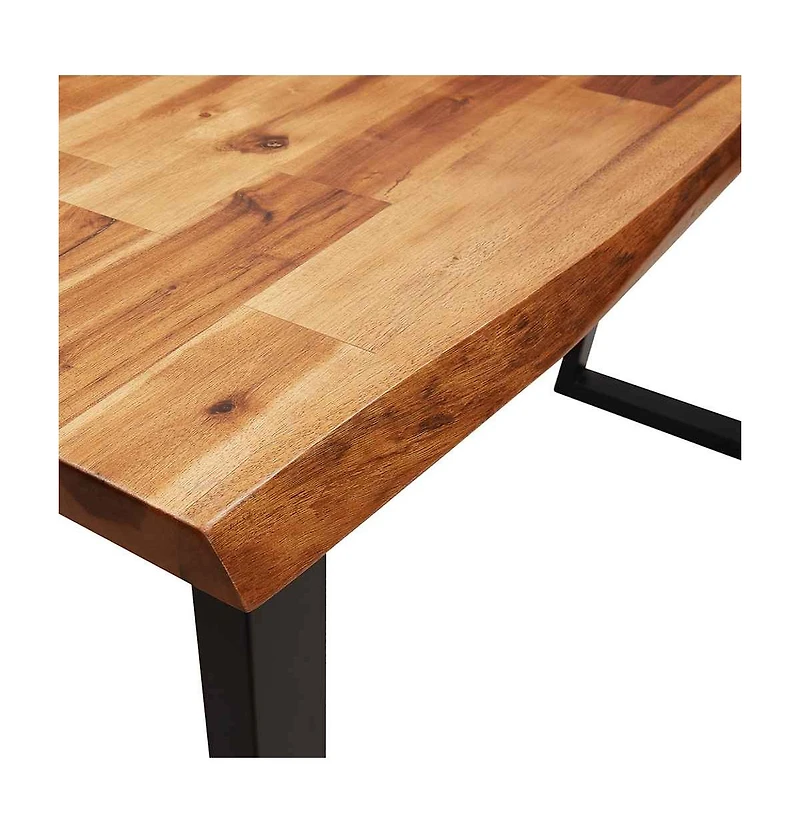 Console Table with Live Edge 43.3"x13.8"x31.5" Solid Wood Acacia