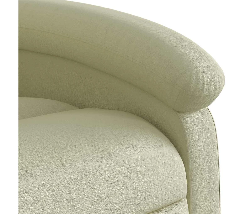 Recliner Chair Cream Real Leather