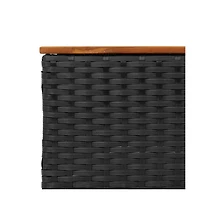 vidaXL 3 Piece Patio Sofa Set with Cushions Black Poly Rattan