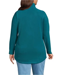 Lands' End Plus Anyweather Quarter Zip Fleece Tunic Pullover