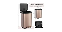 Slickblue 13-Gallon Copper Stainless Steel Step Trash Can with Soft Close Lid
