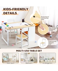 gaomon Kids Art Table and 2 Chairs with Storage Bins,Toddler Activity Table