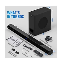 Pyle 35" 2.1 Channel Convertible Bluetooth Soundbar Speaker with Led Lights & Remote Control