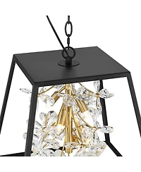 Possini Euro Design Carrine 15 3/4" Modern Pendant Chandelier Ceiling Light Fixture Dining Room Over Table 5-Light Led Black Gold Finish