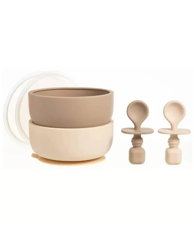 Sperric Toddler Bowls with Suction, Silicone Feeding Set Suction Bowl Lids and Spoons, Bpa Free 0-6 Months Essentials, Extra Strong