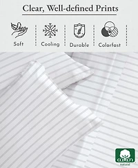 Sheet Set Rose King Bed Sheets, Soft 100% Cotton Sateen, 4 Pc Deep Pocket Sheets & Pillowcase - Vintage