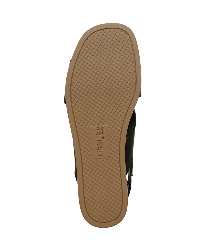 LifeStride Women's Georgina Square Open Toe Slingback Platform Sandals