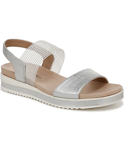 LifeStride Women's Zing Round Open Toe Wedge Slingback Sandals