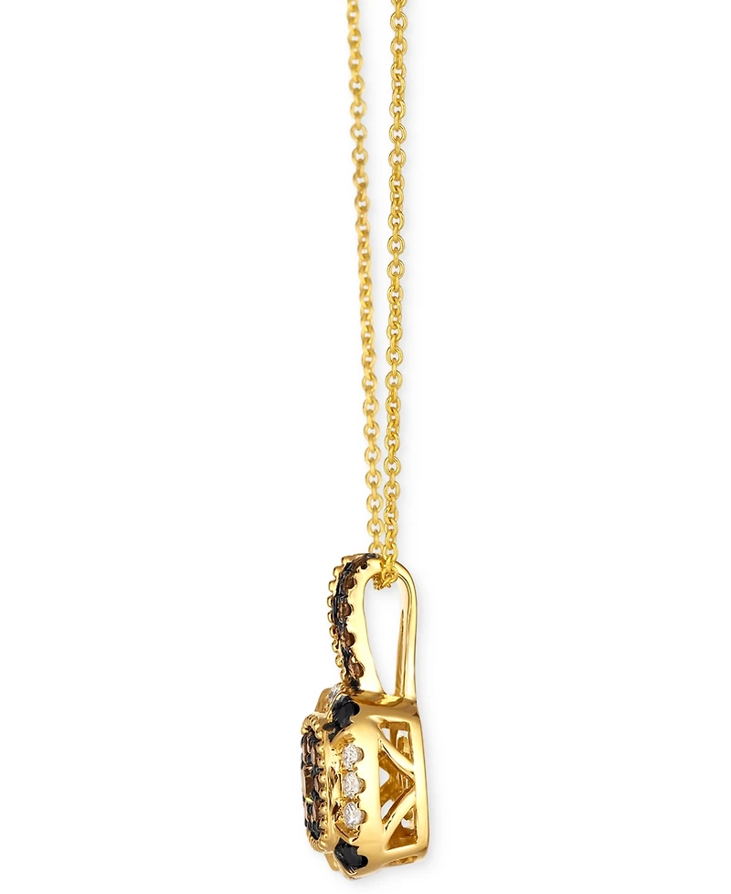 Le Vian Chocolate Diamond (1/4 ct. t.w.), Nude Diamond (1/10 ct. t.w.) & Blackberry Diamond (1/20 ct. t.w.) Pendant 20" Necklace in 14k Honey Gold