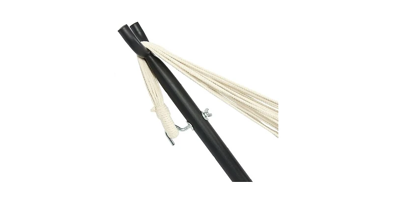 Slickblue Portable Stripe Cotton Hammock with Metal Stand and Carry Case