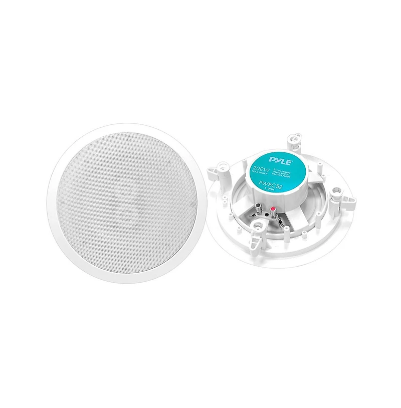 Pyle 5.25" Waterproof Home Ceiling Speaker - Dual Channel, Marine Grade Construction, 200W Max Power