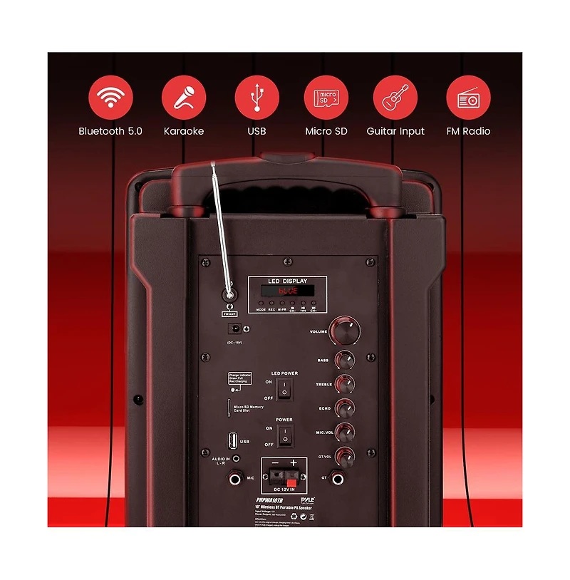 Pyle 10 Portable Pa Speaker System