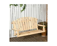 Slickblue 2-Seater Wooden Hanging Porch Swing for Stylish Outdoor Seating
