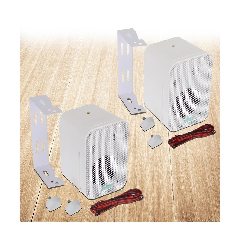 Pyle 3.5" Indoor/Outdoor Waterproof Wall-Mount Speakers - 300W Max Power, Bass Reflex Vent, Heavy Duty Construction
