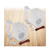 Pyle 3.5" Indoor/Outdoor Waterproof Wall-Mount Speakers - 300W Max Power, Bass Reflex Vent, Heavy Duty Construction