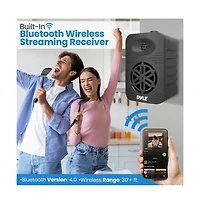 Pyle 5.25” 2-Way Bluetooth Wireless Speaker System - Waterproof, 500W Max Power, 1/2” Tweeter, Compact Design (Black)