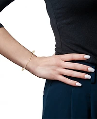 Diamond Pave Round Link Bracelet (1/4 ct. t.w.) in 14k Gold-Plated Sterling Silver, Exclusively at Macy's