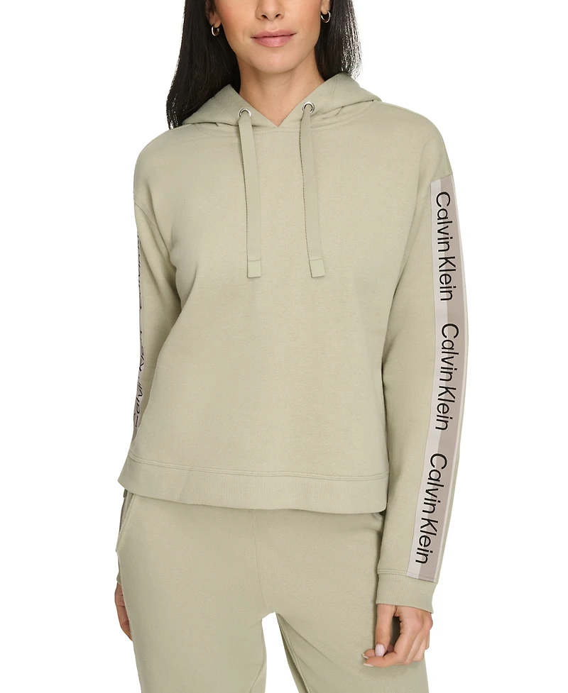 Calvin Klein Women's Logo Stripe Pullover Hoodie